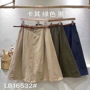 Losvallend ontwerp Minimalistisch Rechte stijl Casual Effen kleur katoen en linnen oversized custom midirok 16532