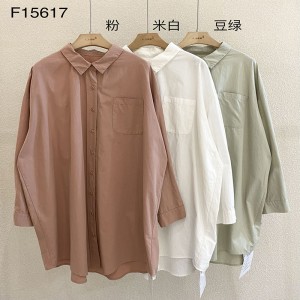 Losse-fitting design Minimalistische stijlvolle Casual Solid Color Printed color katoen en linnen oversized custom 15617 Shirt Dresses