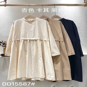 Losse-fitting design Minimalistische stijlvolle Casual Solid Color Printed color katoen en linnen oversized custom 15587 Shirt Dresses
