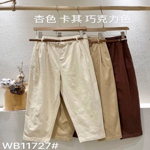 Losse Women\\\'s Pants die op maat zijn gemaakt om te passen voor elke gelegenheid, meest comfortabele casual style katoenen linnengebruik 11727 Stylish and Lose Pants met Leather Belt