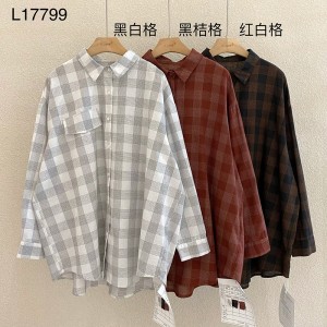 Losse-fitting design Minimalistische stijlvolle Casual Solid Color Striped Checked oversized custom 177999 Losse Checked Shirt