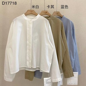 Losse-fitting design Minimalistische stijlvolle Casual Solid Color Striped Checked oversized custom 17718 Round Collar shirt