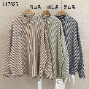 Losse-fitting design Minimalistische stijlvolle Casual Solid Color Striped Checked oversized custom 17825 Vertical Stripes Shirt